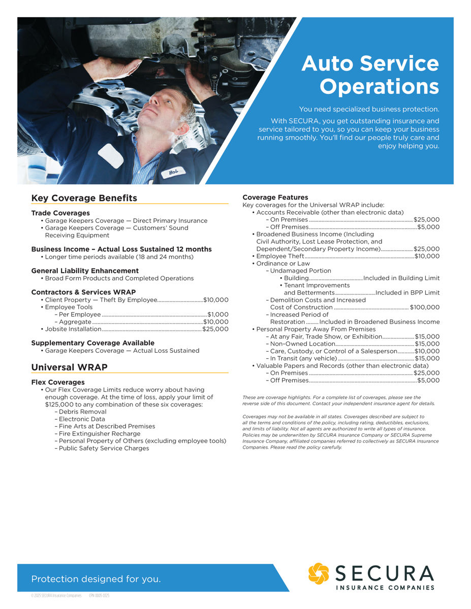 Auto Service Operations WRAP Sell Sheet